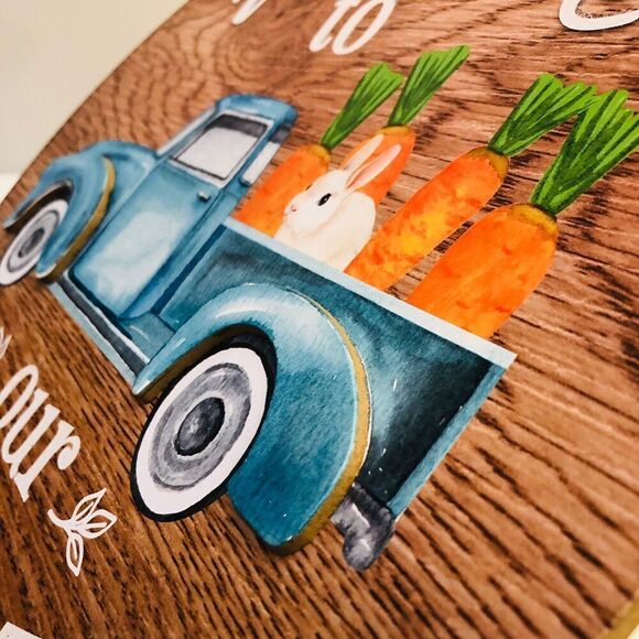 "Welcome to Our Carrot Patch" Wall Easter Décor Farmhouse - Picture 4 of 5